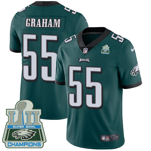 Nike Eagles #55 Brandon Graham Midnight Green Team Color Super Bowl LII Champions Men's Stitched NFL Vapor Untouchable Limited Jersey - Click Image to Close